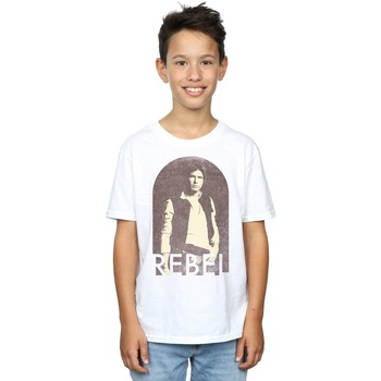 Vêtements Garçon T-shirts manches courtes Disney Han Solo Rebel Blanc