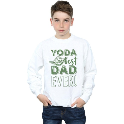 Vêtements Garçon Sweats Disney Yoda Best Dad Blanc