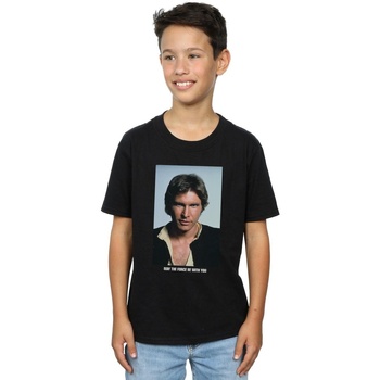 Vêtements Garçon T-shirts manches courtes Disney Han Solo May The Force Noir