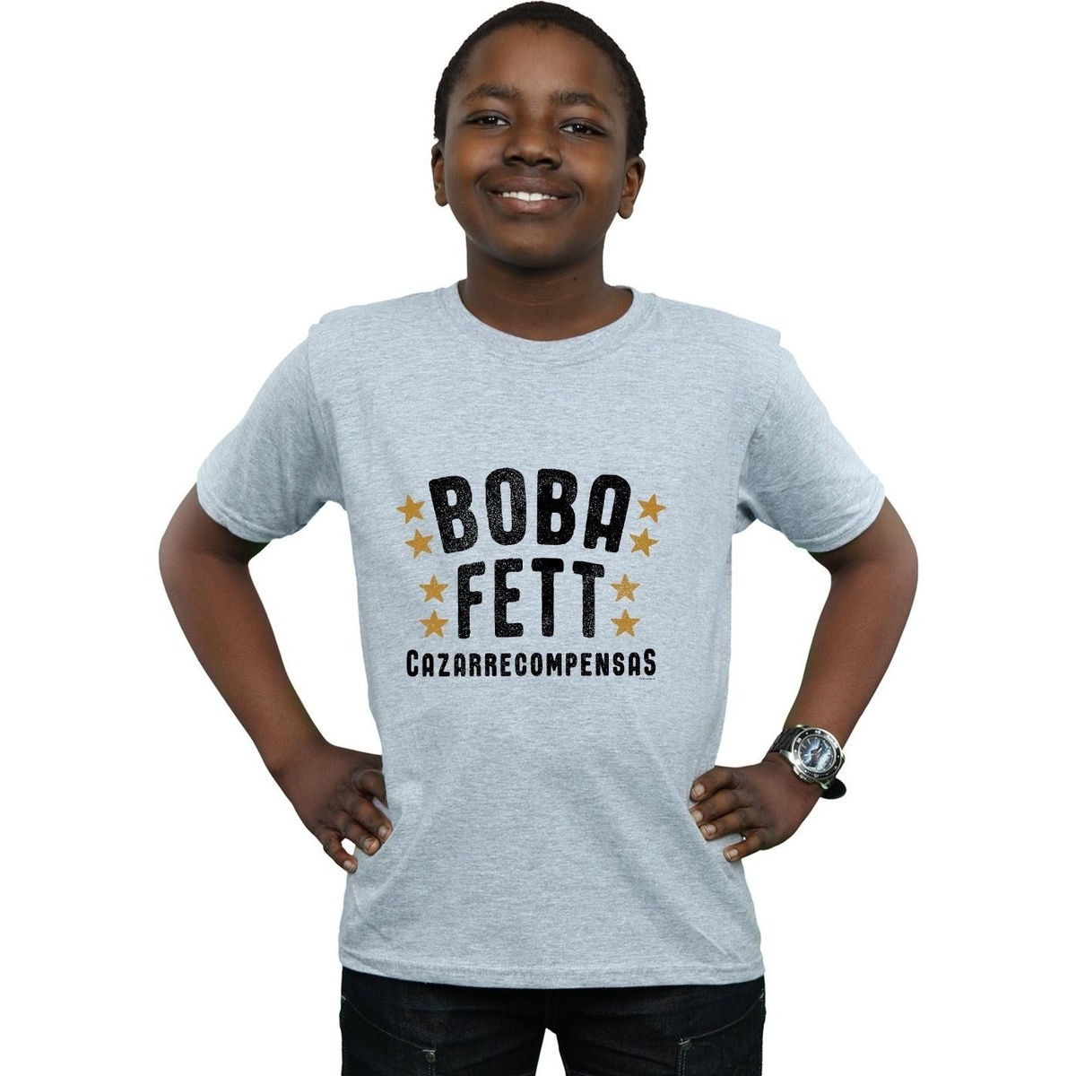 Vêtements Garçon T-shirts for courtes Disney Boba Fett Legends Tribute Gris