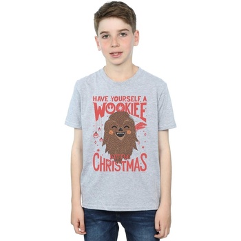 Vêtements Garçon T-shirts manches courtes Disney Wookiee Little Christmas Gris