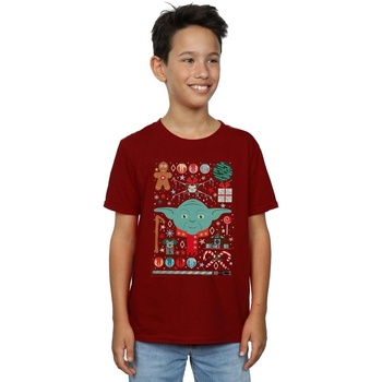 Vêtements Garçon T-shirts manches courtes Disney Yoda Christmas Multicolore