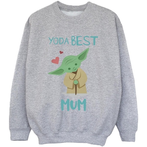 Vêtements Garçon Sweats Disney Yoda Best Mum Gris
