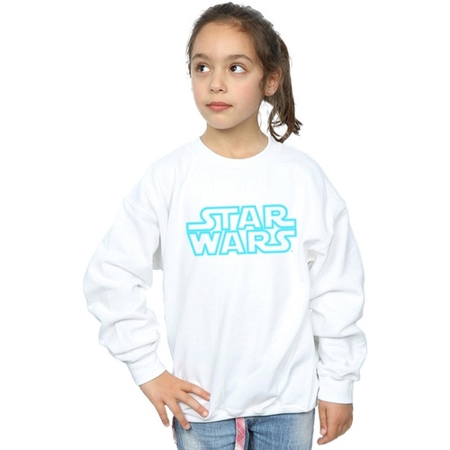 Vêtements Fille Sweats Disney Neon Sign Logo Blanc