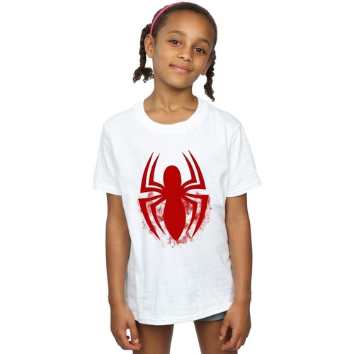 Vêtements Fille T-shirts manches longues Marvel Spider-Man Logo Emblem Blanc