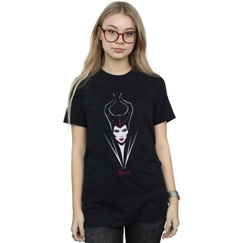 Vêtements Femme T-shirts manches longues Disney Maleficent Mistress Of Evil Face Noir