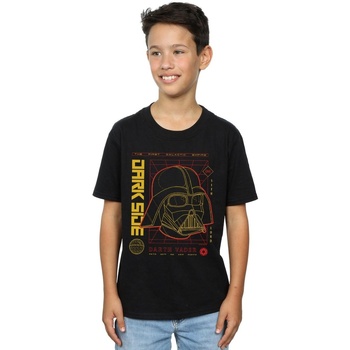 Vêtements Garçon T-shirts manches courtes Disney Darth Vader Dark Grid Noir