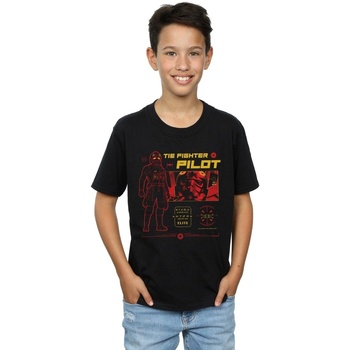 Vêtements Garçon T-shirts manches courtes Disney Tie Fighter Pilot Noir