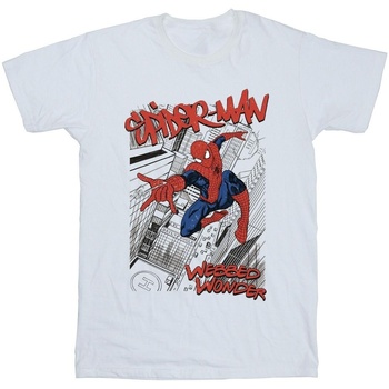 Vêtements Fille T-shirts manches longues Marvel Spider-Man Sketch City Blanc