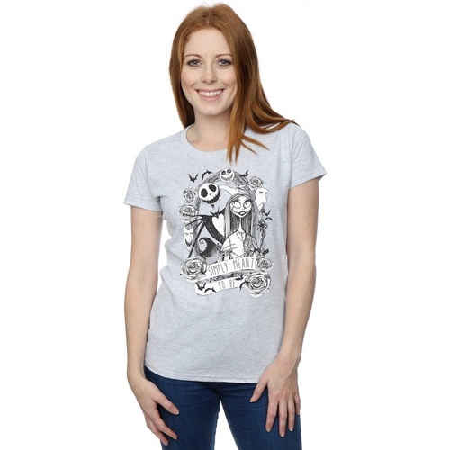 Vêtements Femme T-shirts manches longues Disney Nightmare Before Christmas Simply Meant To Be Gris