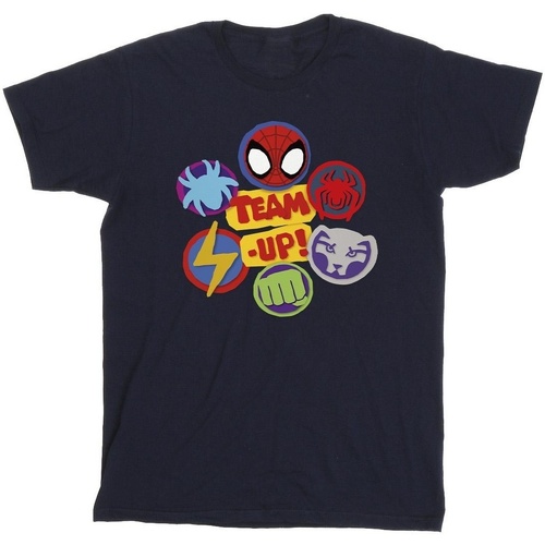 Vêtements Fille T-shirts manches longues Marvel Spidey And His Amazing Friends Team Up Bleu