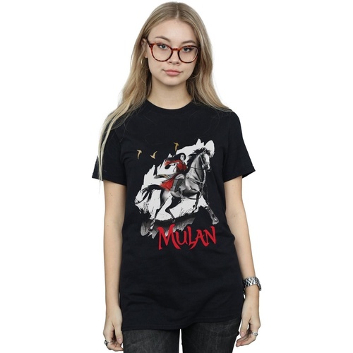 Vêtements Femme T-shirts manches longues Disney Mulan Movie Stride Noir