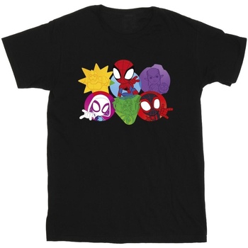 Vêtements Fille T-shirts manches longues Marvel Spidey And His Amazing Friends Faces Noir
