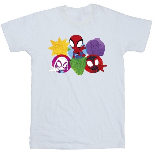 Vêtements Fille T-shirts manches longues Marvel Spidey And His Amazing Friends Faces Blanc