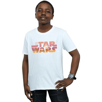 Vêtements Garçon T-shirts manches courtes Disney Tatooine Suns Logo Blanc