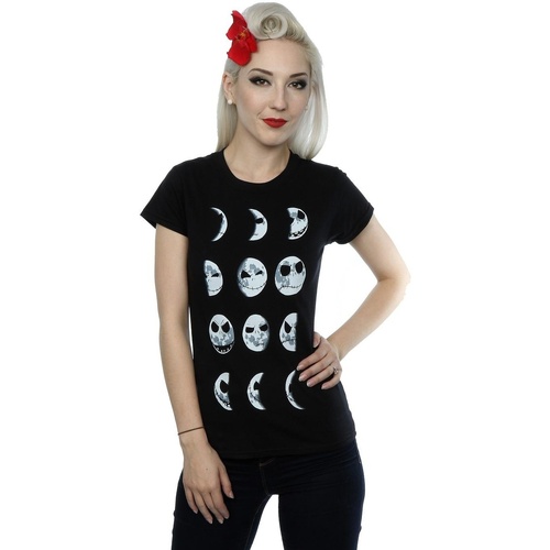 Vêtements Femme T-shirts manches longues Disney Nightmare Before Christmas Jack Moon Noir