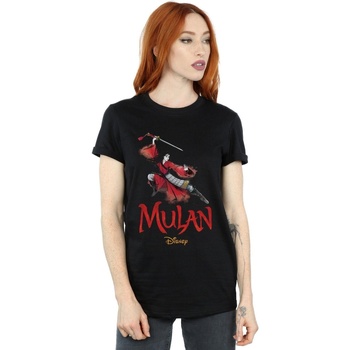 Vêtements Femme T-shirts manches longues Disney Mulan Movie Pose Noir