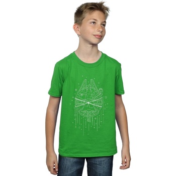 Vêtements Garçon T-shirts manches courtes Disney Millennium Falcon Christmas Tree Delivery Vert