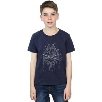 Vêtements Garçon T-shirts manches courtes Disney Millennium Falcon Christmas Tree Delivery Bleu