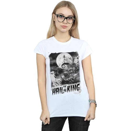 Vêtements Femme T-shirts manches longues Disney Nightmare Before Christmas Hail The King Blanc