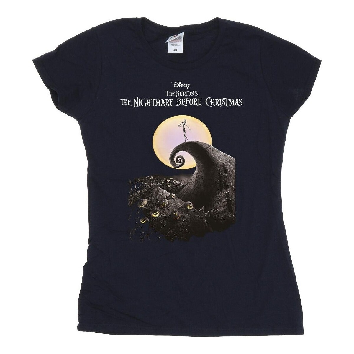 Vêtements Femme T-shirts manches longues Nightmare Before Christmas Moon Poster Bleu