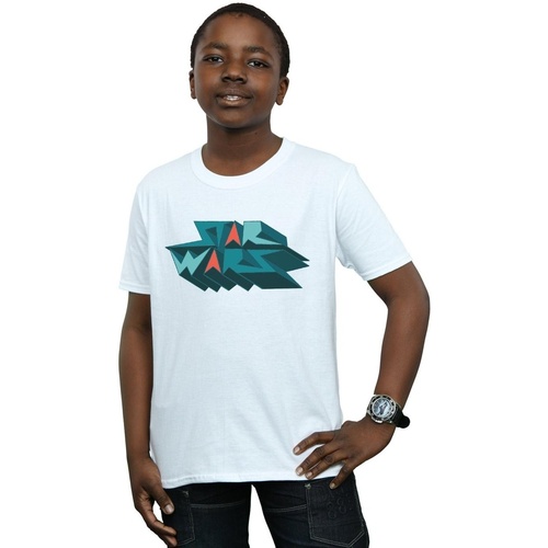 Vêtements Garçon T-shirts manches courtes Disney Edgy Block Logo Blanc