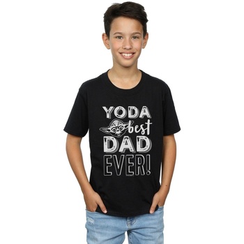 Vêtements Garçon T-shirts manches courtes Disney Yoda Best Dad Noir