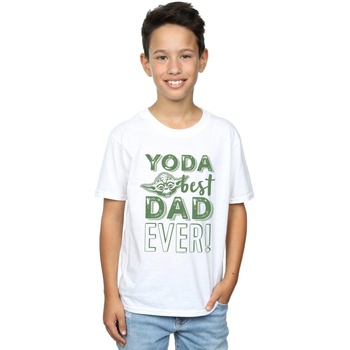 Vêtements Garçon T-shirts manches courtes Disney Yoda Best Dad Blanc