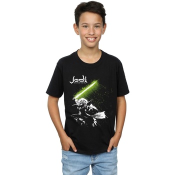 Vêtements Garçon T-shirts manches courtes Disney Yoda Jedi Master Noir