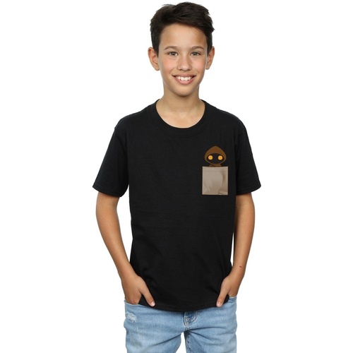 Vêtements Garçon T-shirts manches courtes Disney Jawa Pocket Print Noir