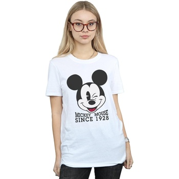 Vêtements Femme T-shirts manches longues Disney Mickey Mouse Since 1928 Blanc