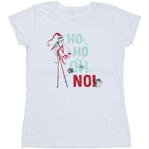 Vêtements Femme T-shirts manches longues Disney The Nightmare Before Christmas Ho Ho No Blanc