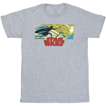 Vêtements Garçon T-shirts manches courtes Disney Comic Strip Luke And Vader Gris