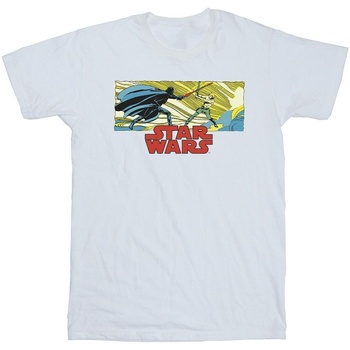 Vêtements Garçon T-shirts manches courtes Disney Comic Strip Luke And Vader Blanc