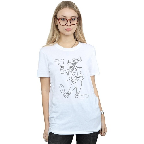 Vêtements Femme T-shirts manches longues Disney Goofy Classic Baseball Blanc