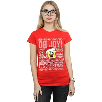 Vêtements Femme T-shirts manches longues Spongebob Squarepants Oh Joy! Christmas Rouge