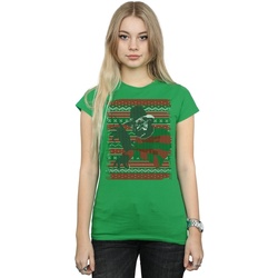 Vêtements Femme T-shirts manches longues A Nightmare On Elm Street Christmas Fair Isle Vert