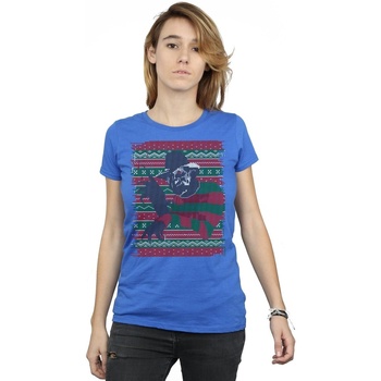 Vêtements Femme T-shirts manches longues A Nightmare On Elm Street Christmas Fair Isle Bleu