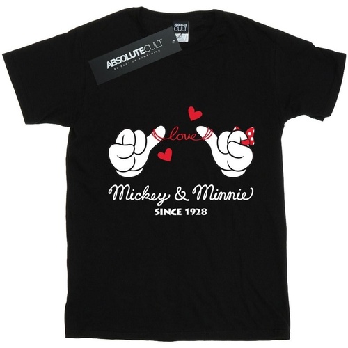 Vêtements Femme T-shirts manches longues Disney Mickey Mouse Love Hands Noir