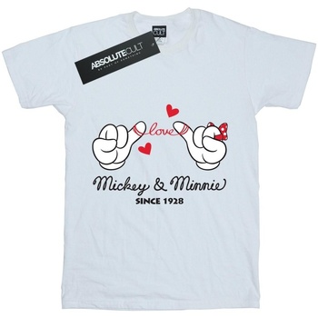Vêtements Femme T-shirts manches longues Disney Mickey Mouse Love Hands Blanc