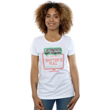 Vêtements Femme T-shirts manches longues National Lampoon´s Christmas Va Greyscale No Vacancy Blanc