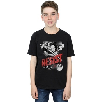 Vêtements Garçon T-shirts manches courtes Disney The Last Jedi Rey Resist Noir