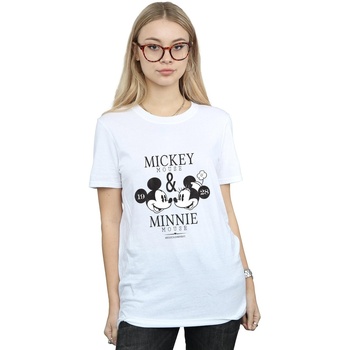 Vêtements Femme T-shirts manches longues Disney Mickey And Minnie Mouse Mousecrush Mondays Blanc