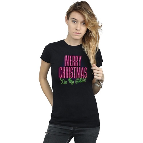 Vêtements Femme T-shirts manches longues National Lampoon´s Christmas Va Kiss My Ass Noir