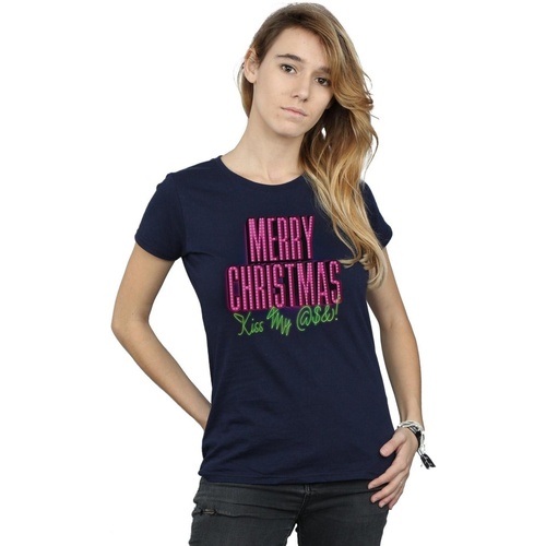 Vêtements Femme T-shirts manches longues National Lampoon´s Christmas Va Kiss My Ass Bleu