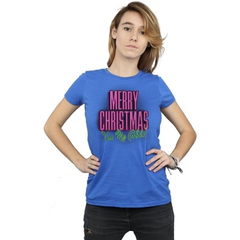 Vêtements Femme T-shirts manches longues National Lampoon´s Christmas Va Kiss My Ass Bleu