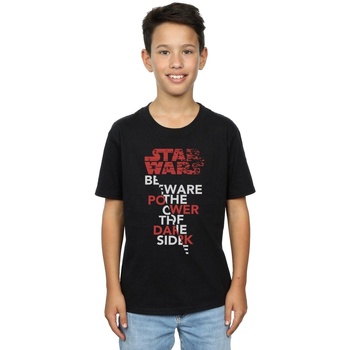 Vêtements Garçon T-shirts manches courtes Disney The Last Jedi Power Of The Dark Side Noir