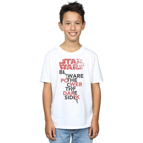 Vêtements Garçon T-shirts manches courtes Disney The Last Jedi Power Of The Dark Side Blanc