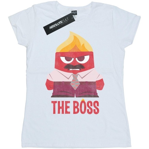 Vêtements Femme T-shirts manches longues Disney Inside Out Anger The Boss Blanc