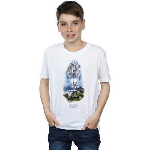 Vêtements Garçon T-shirts manches courtes Disney The Last Jedi Rey Lightsaber Blanc